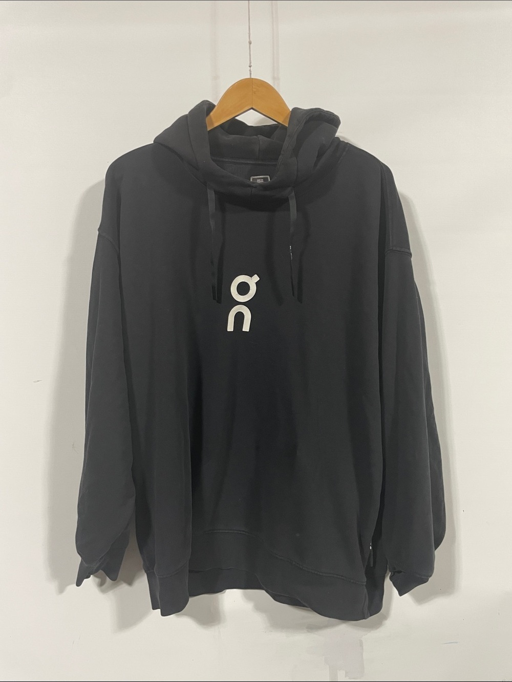 On cloud Running Black Hoodie with White Logo
